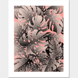 Monstera Gradient Pastel Posters and Art